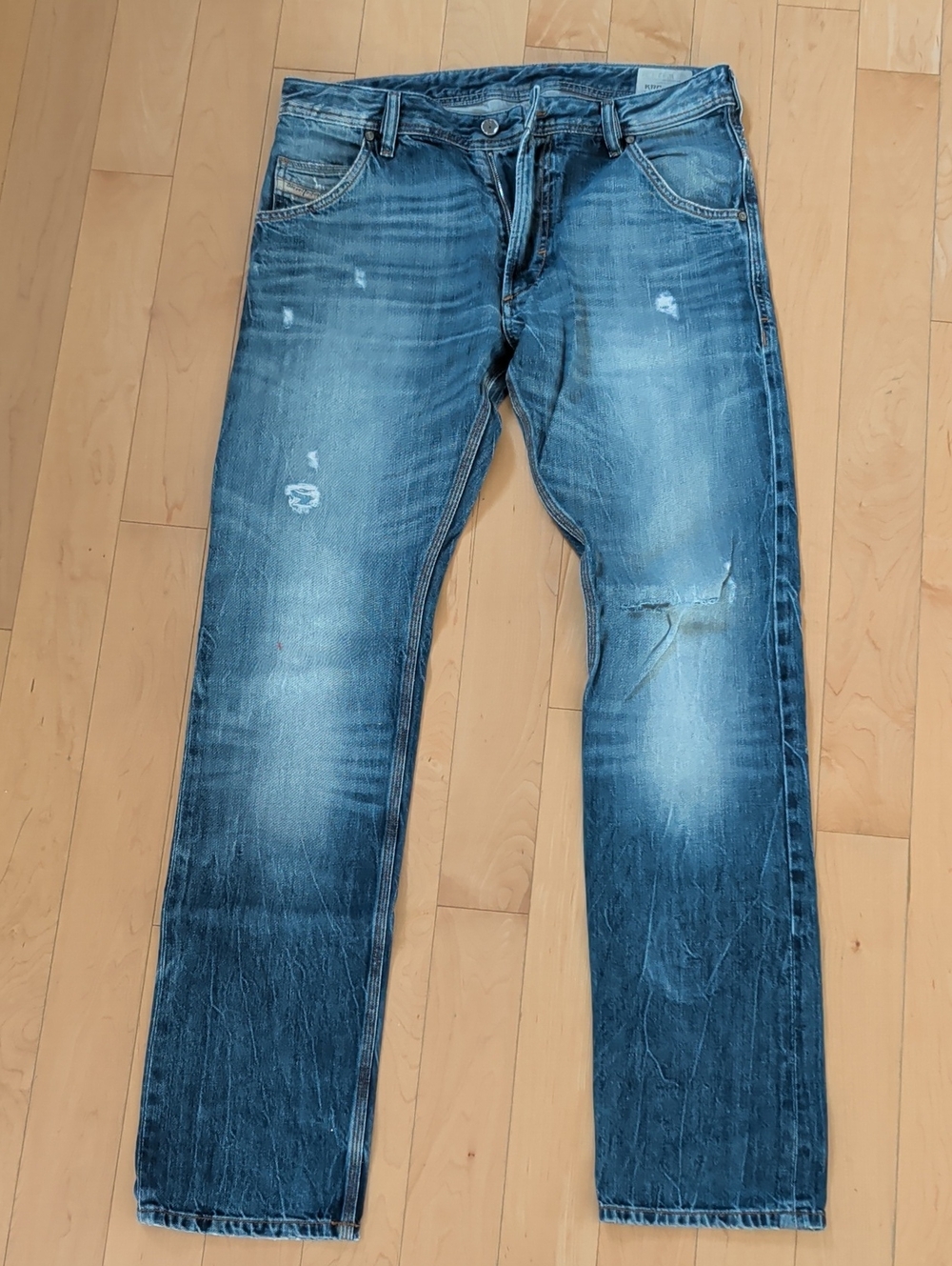 Vintage Diesel Krooley Men's Faded Distressed Blue Jeans W32L34